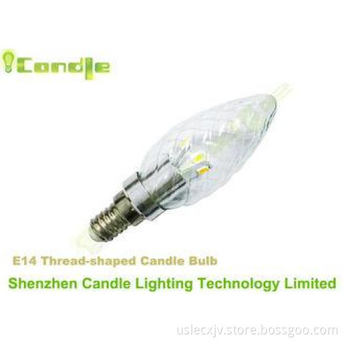 Clear Screw Shaped Glass Led Candle Lamp 3w 2700k 210lm - 2